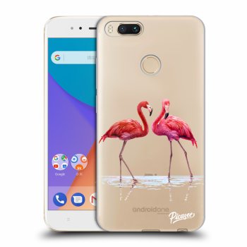 Picasee Xiaomi Mi A1 Global Hülle - Transparentes Silikon - Flamingos couple