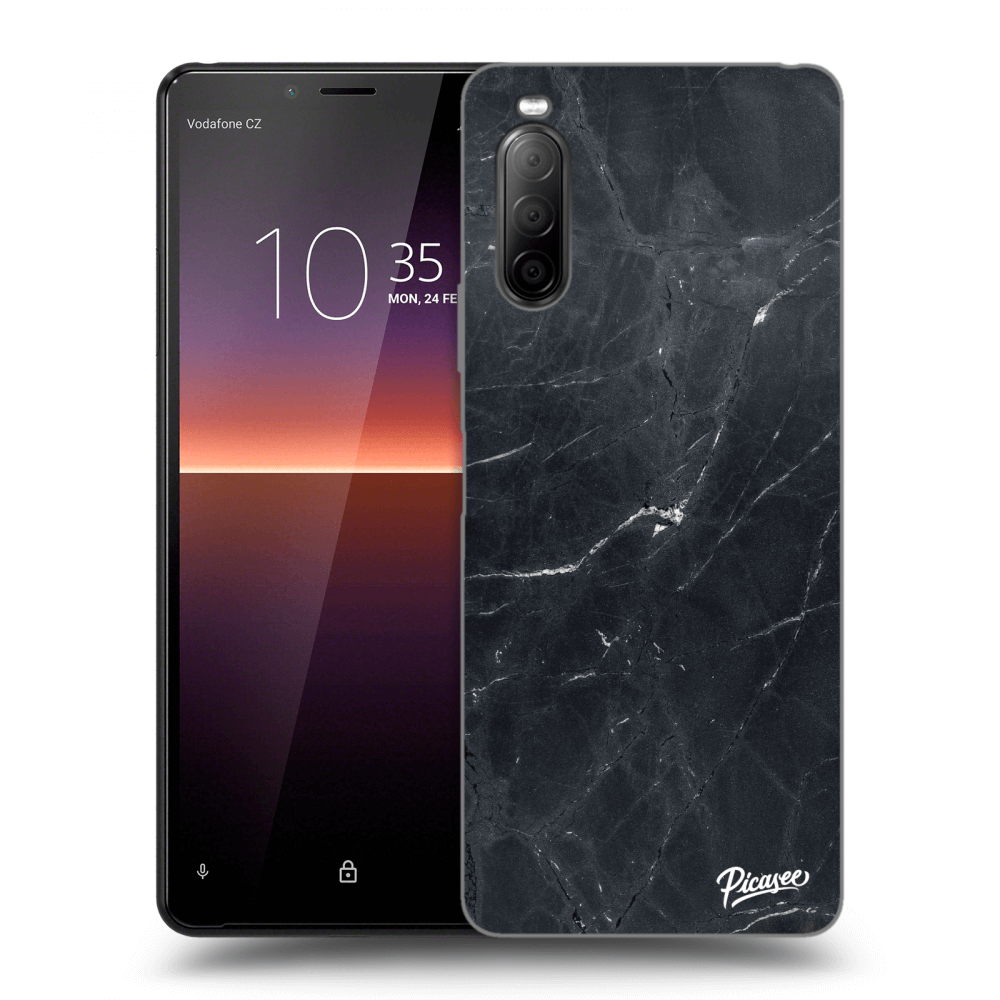 Picasee Sony Xperia 10 II Hülle - Transparentes Silikon - Black marble