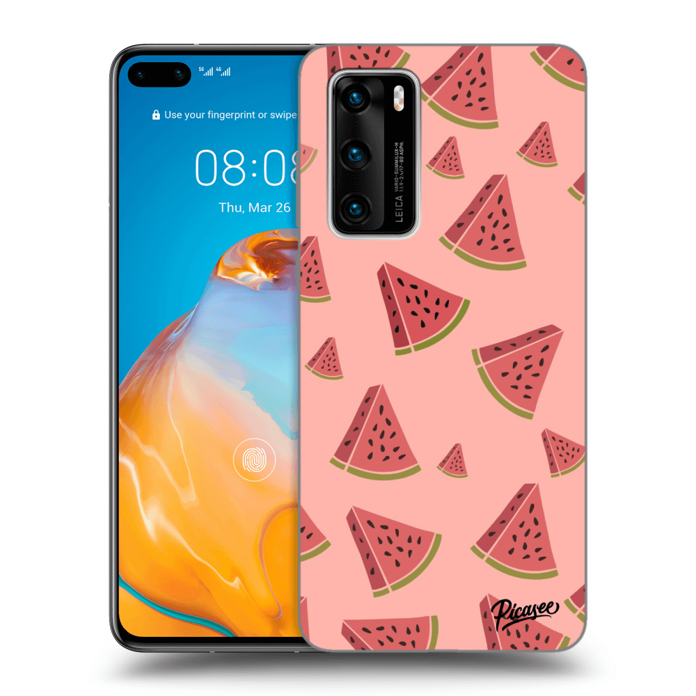 Picasee Huawei P40 Hülle - Schwarzes Silikon - Watermelon