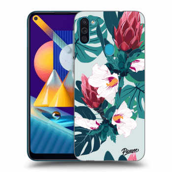 Picasee Samsung Galaxy M11 Hülle - Schwarzes Silikon - Rhododendron