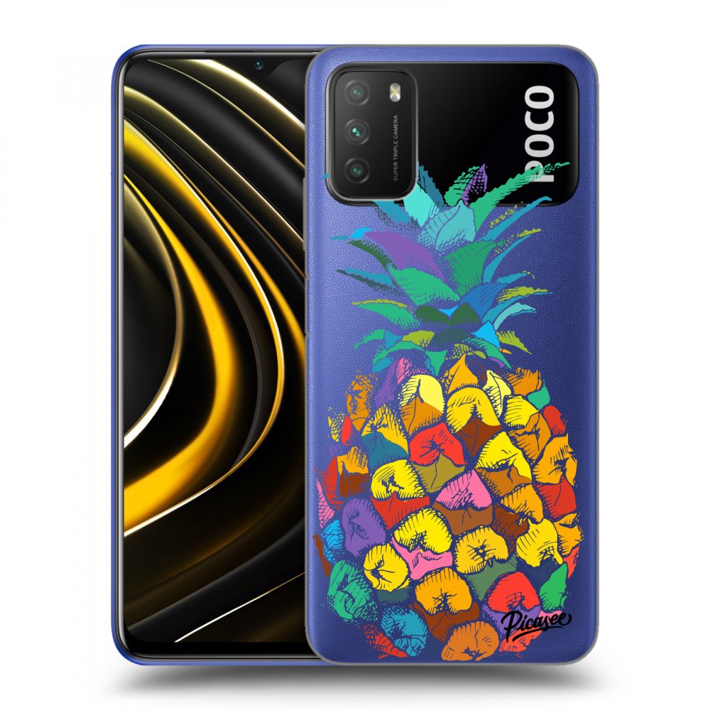 Picasee Xiaomi Poco M3 Hülle - Transparentes Silikon - Pineapple