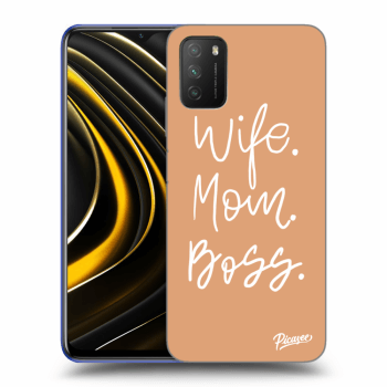 Picasee Xiaomi Poco M3 Hülle - Schwarzes Silikon - Boss Mama