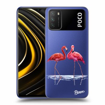 Picasee Xiaomi Poco M3 Hülle - Transparentes Silikon - Flamingos couple