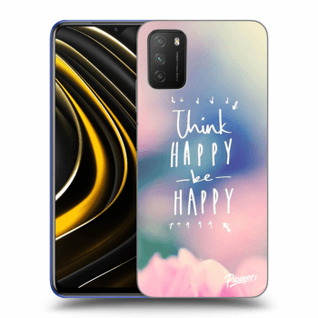 Picasee Xiaomi Poco M3 Hülle - Schwarzes Silikon - Think happy be happy