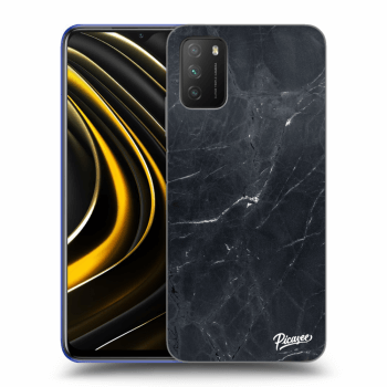 Picasee Xiaomi Poco M3 Hülle - Transparentes Silikon - Black marble