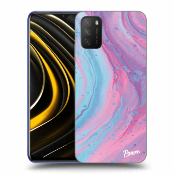 Picasee Xiaomi Poco M3 Hülle - Schwarzes Silikon - Pink liquid
