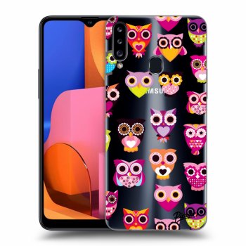 Picasee Samsung Galaxy A20s Hülle - Transparentes Silikon - Owls