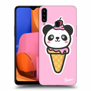 Picasee Samsung Galaxy A20s Hülle - Schwarzes Silikon - Ice Cream Panda