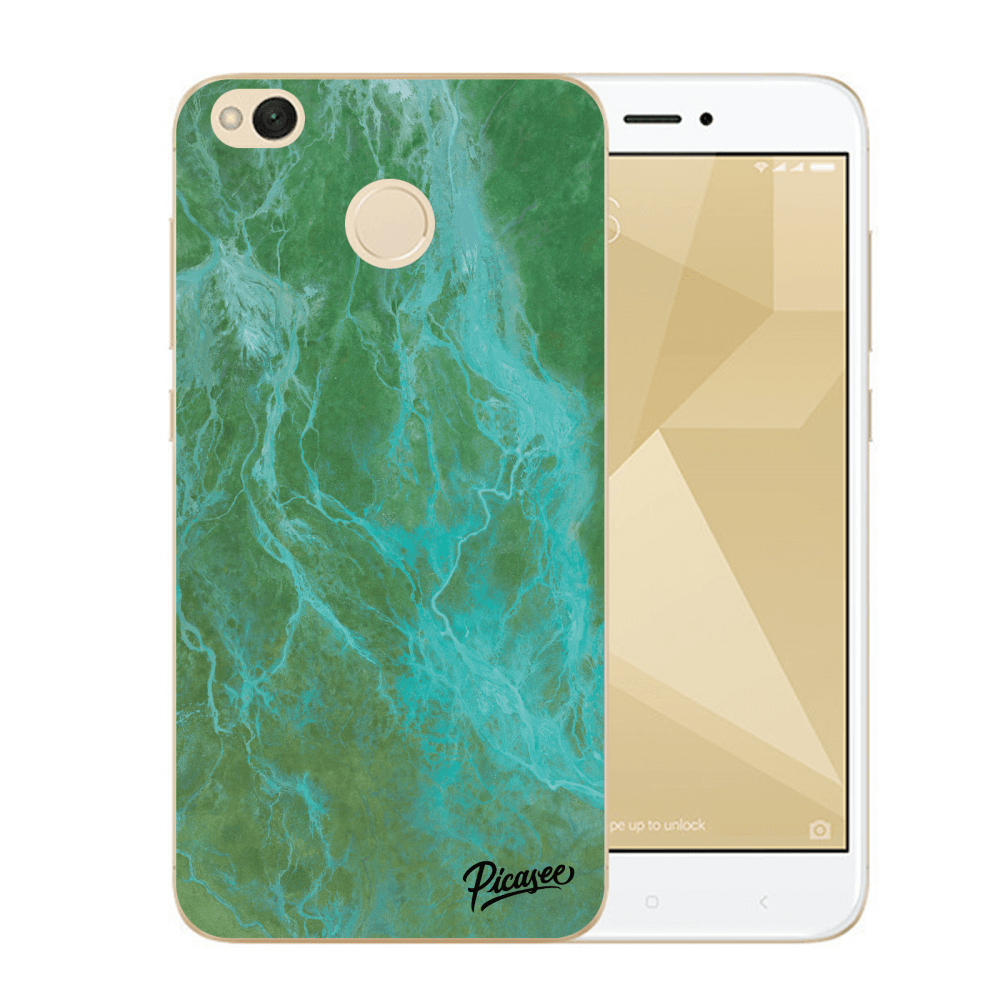 Picasee Xiaomi Redmi 4X Global Hülle - Transparenter Kunststoff - Green marble