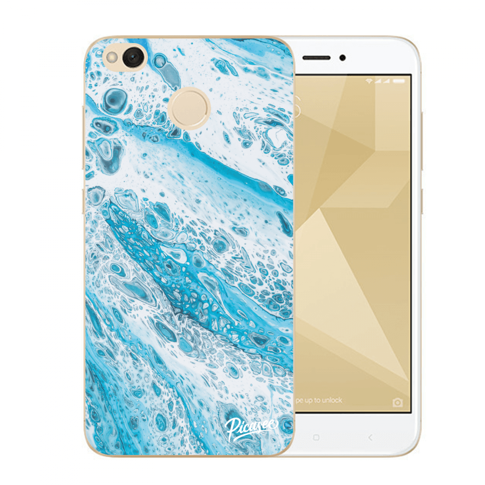 Picasee Xiaomi Redmi 4X Global Hülle - Transparentes Silikon - Blue liquid