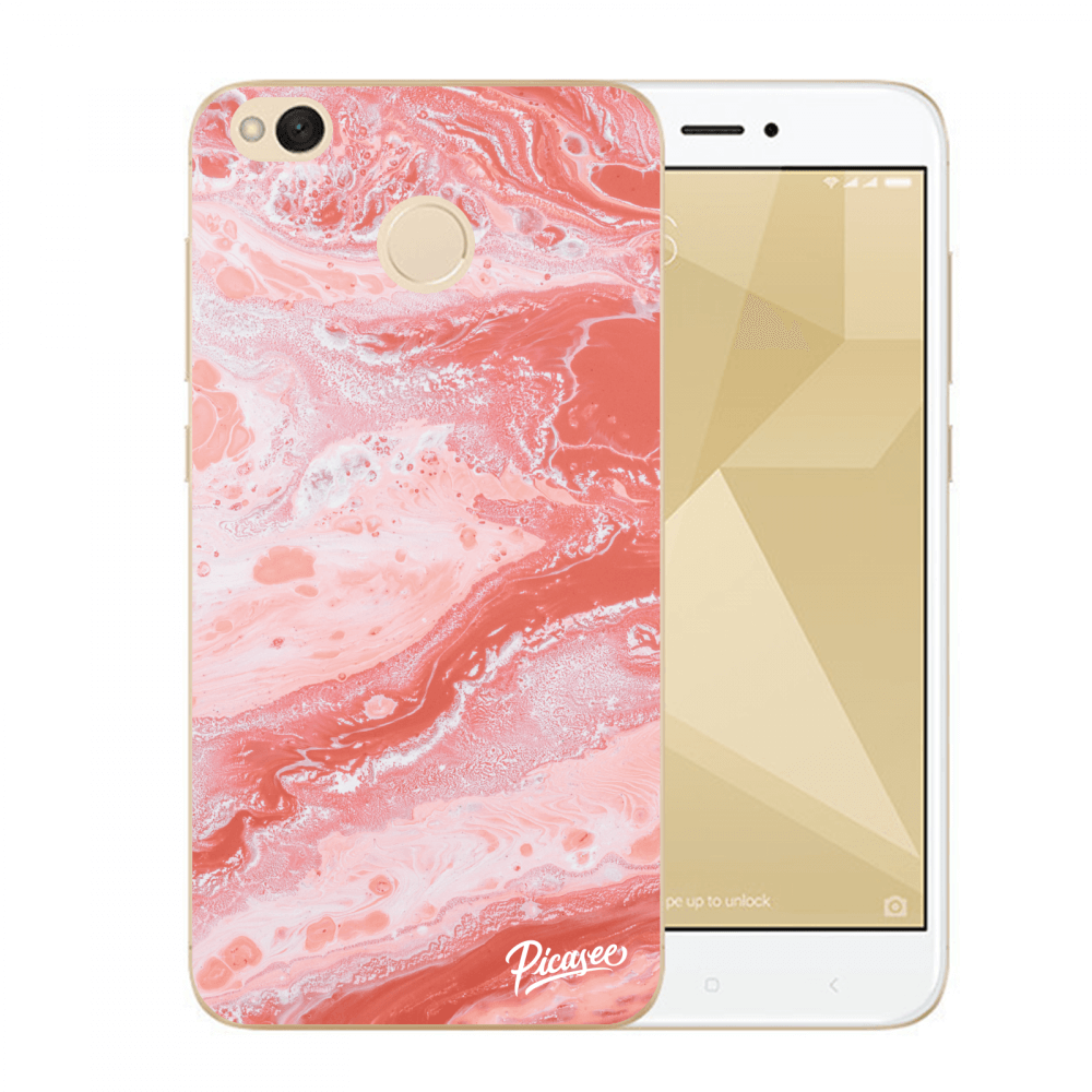 Picasee Xiaomi Redmi 4X Global Hülle - Transparenter Kunststoff - Red liquid