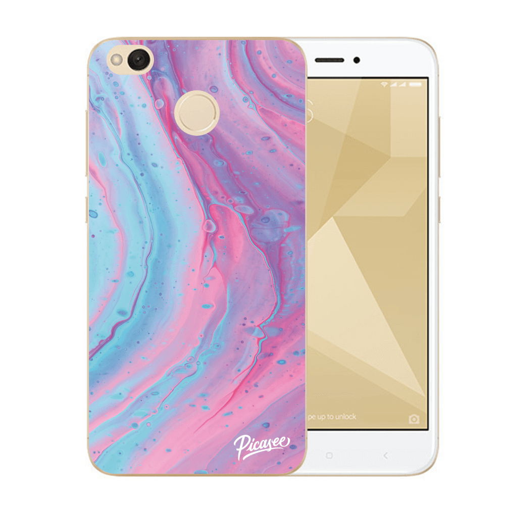 Picasee Xiaomi Redmi 4X Global Hülle - Transparentes Silikon - Pink liquid