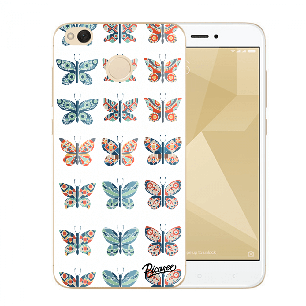 Picasee Xiaomi Redmi 4X Global Hülle - Transparenter Kunststoff - Butterflies