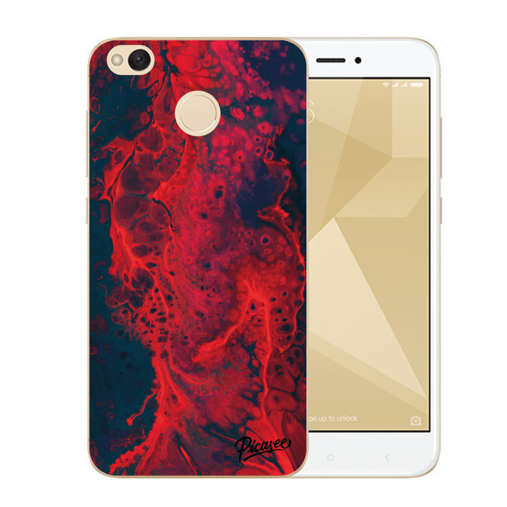 Picasee Xiaomi Redmi 4X Global Hülle - Transparentes Silikon - Organic red