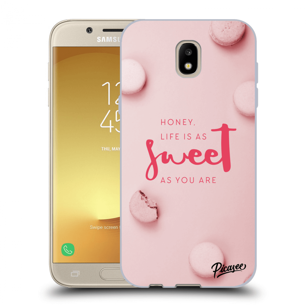 Picasee Samsung Galaxy J5 2017 J530F Hülle - Schwarzes Silikon - Life is as sweet as you are