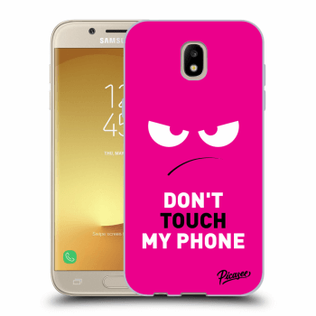 Picasee Samsung Galaxy J5 2017 J530F Hülle - Schwarzes Silikon - Angry Eyes - Pink