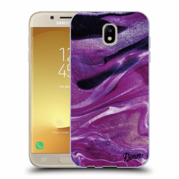 Picasee Samsung Galaxy J5 2017 J530F Hülle - Transparentes Silikon - Purple glitter
