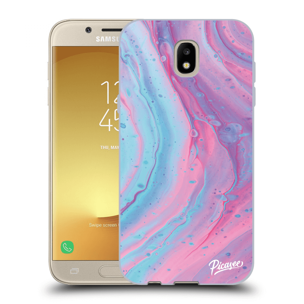 Picasee Samsung Galaxy J5 2017 J530F Hülle - Schwarzes Silikon - Pink liquid