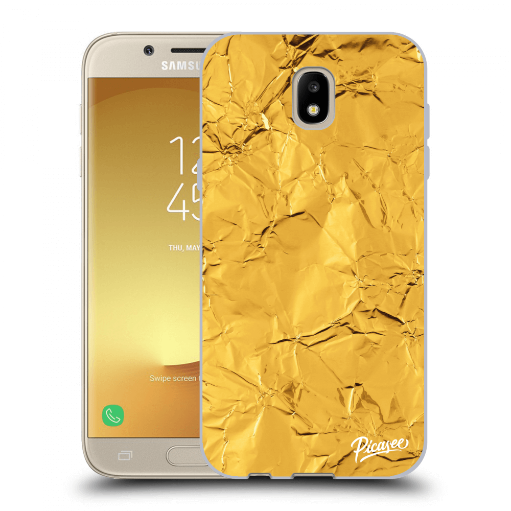 Picasee Samsung Galaxy J5 2017 J530F Hülle - Schwarzes Silikon - Gold