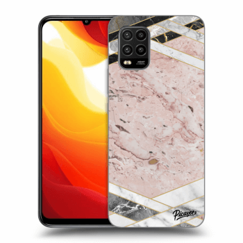 Picasee Xiaomi Mi 10 Lite Hülle - Schwarzes Silikon - Pink geometry