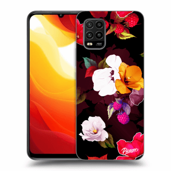 Picasee Xiaomi Mi 10 Lite Hülle - Schwarzes Silikon - Flowers and Berries