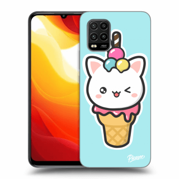 Picasee Xiaomi Mi 10 Lite Hülle - Schwarzes Silikon - Ice Cream Cat