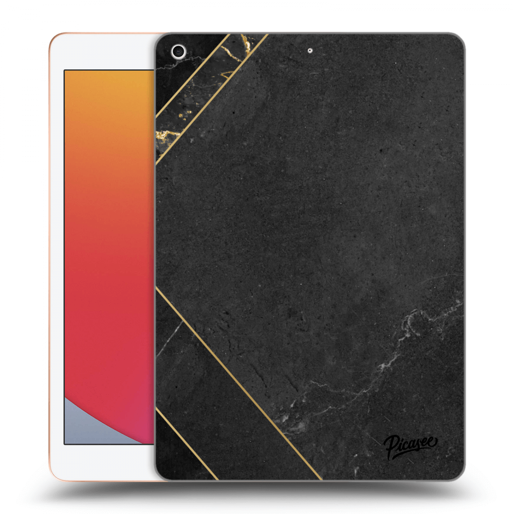 Picasee transparente Silikonhülle für Apple iPad 10.2" 2020 (8. gen) - Black tile