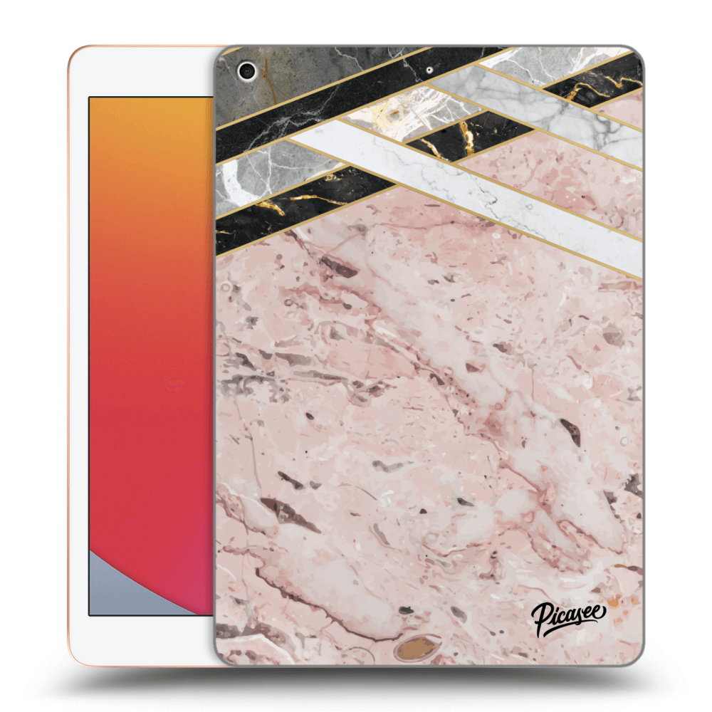 Picasee Schwarze Silikonhülle für Apple iPad 10.2" 2020 (8. gen) - Pink geometry