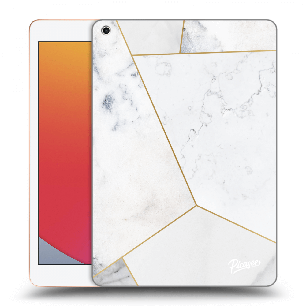 Picasee transparente Silikonhülle für Apple iPad 10.2" 2020 (8. gen) - White tile