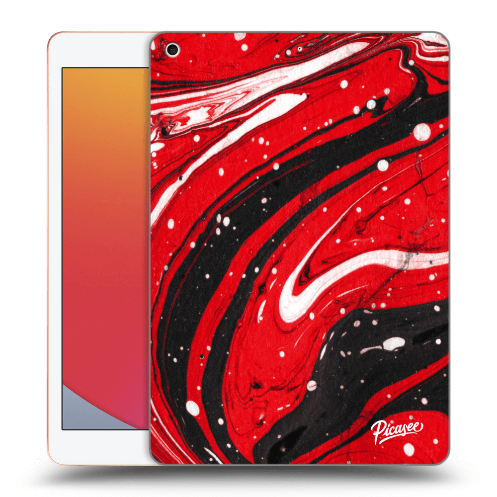 Picasee transparente Silikonhülle für Apple iPad 10.2" 2020 (8. gen) - Red black