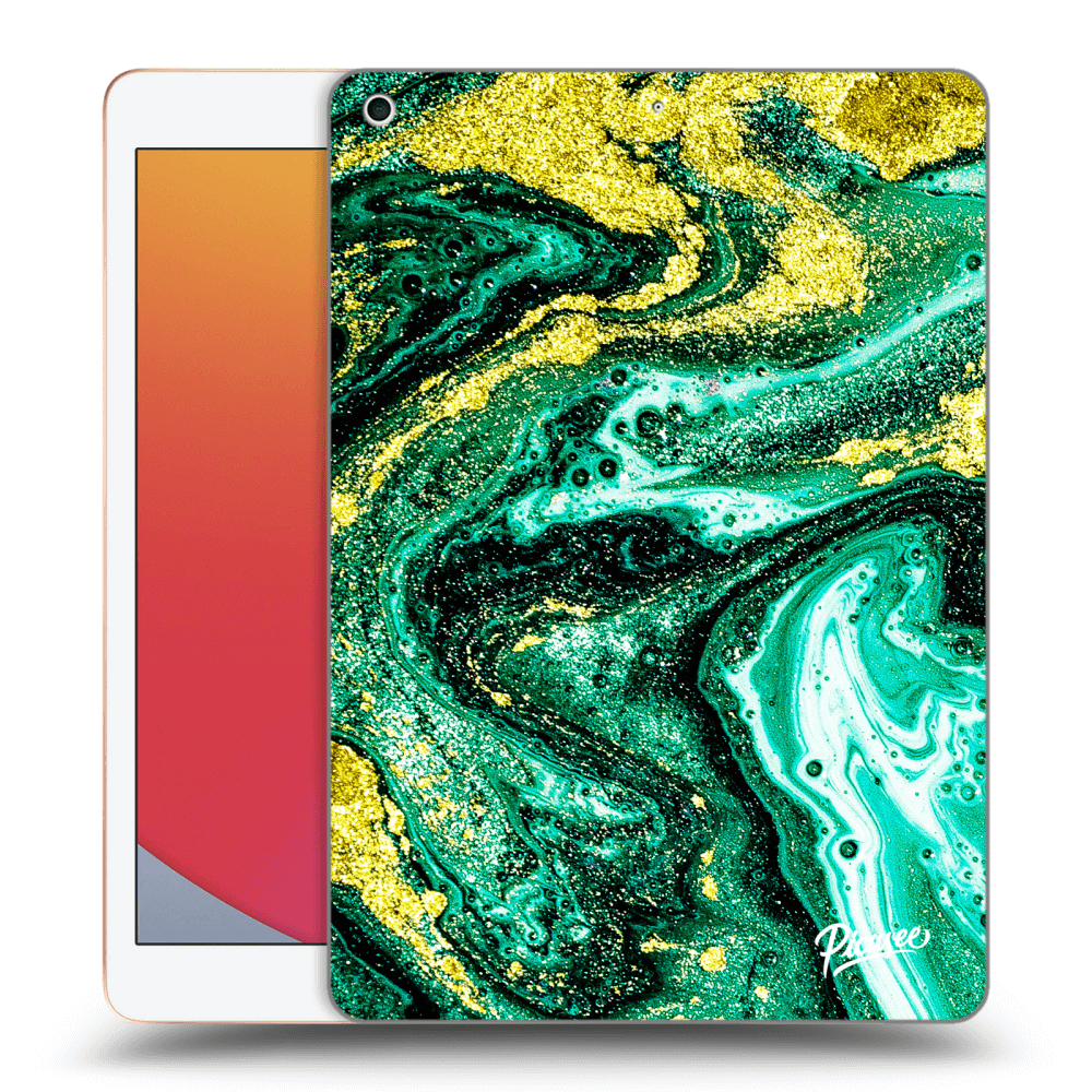 Picasee transparente Silikonhülle für Apple iPad 10.2" 2020 (8. gen) - Green Gold
