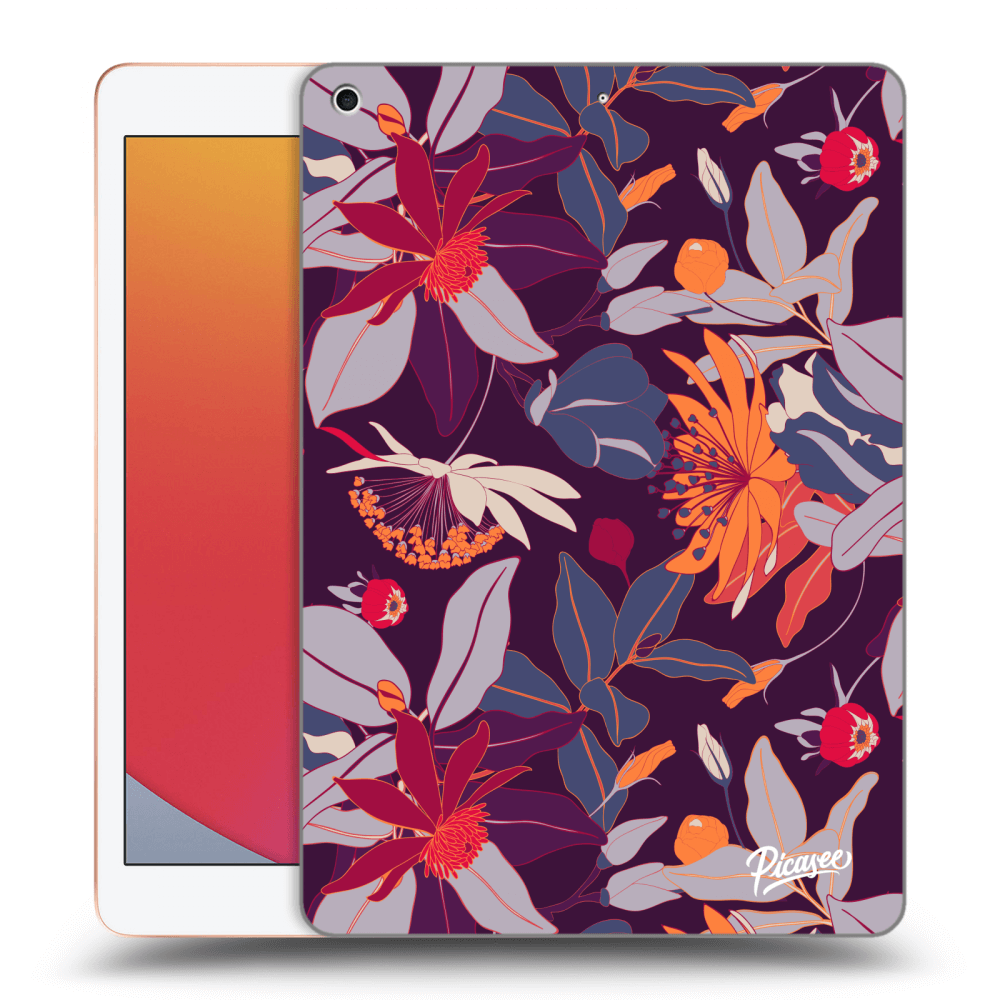 Picasee transparente Silikonhülle für Apple iPad 10.2" 2020 (8. gen) - Purple Leaf