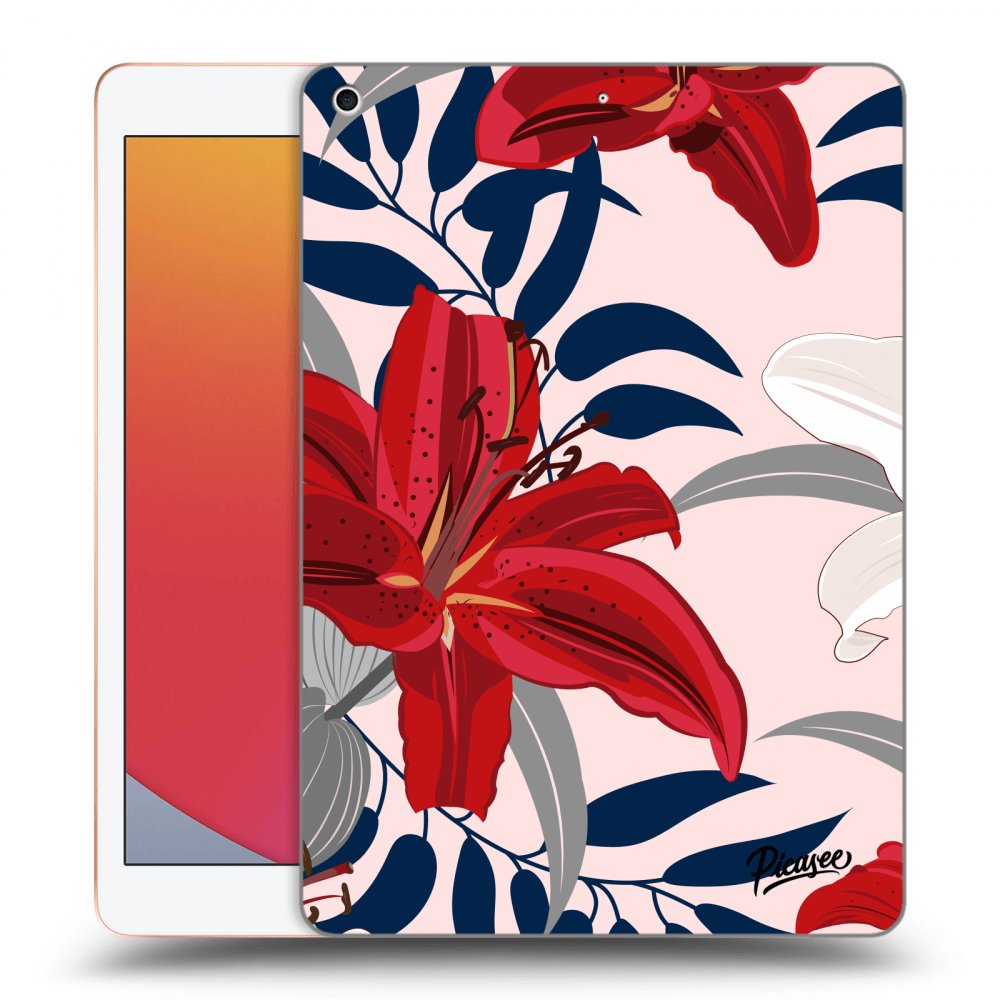 Picasee transparente Silikonhülle für Apple iPad 10.2" 2020 (8. gen) - Red Lily
