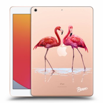 Picasee transparente Silikonhülle für Apple iPad 10.2" 2020 (8. gen) - Flamingos couple