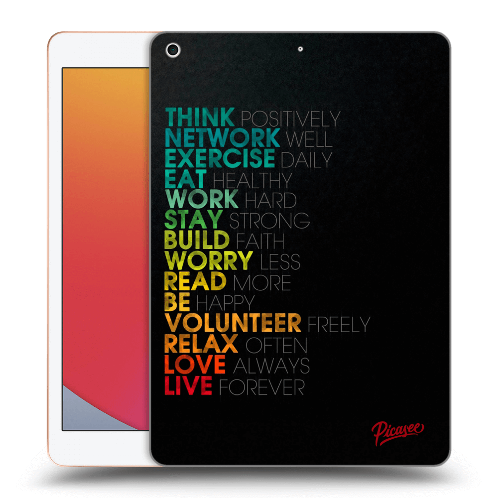 Picasee Schwarze Silikonhülle für Apple iPad 10.2" 2020 (8. gen) - Motto life