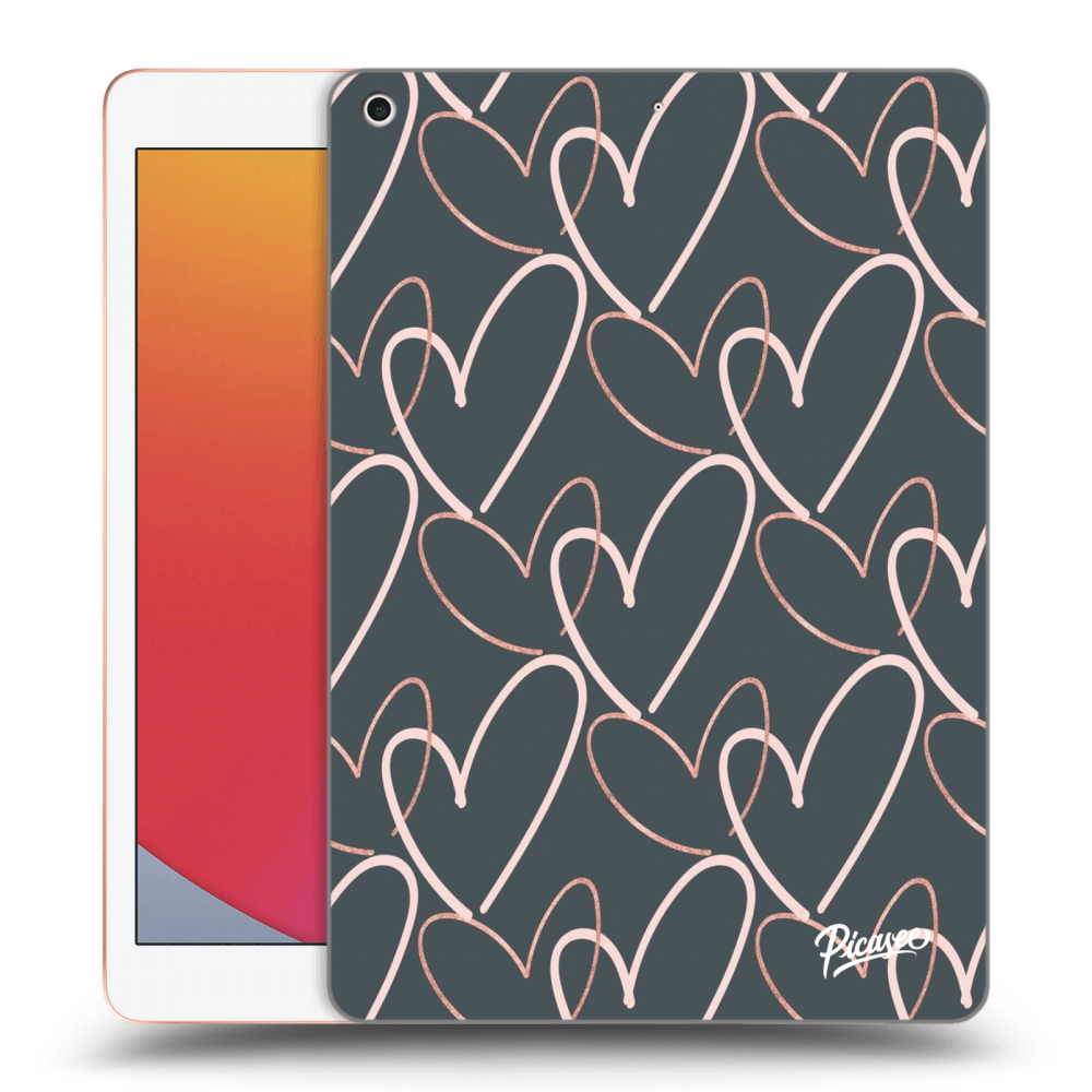 Picasee Schwarze Silikonhülle für Apple iPad 10.2" 2020 (8. gen) - Lots of love