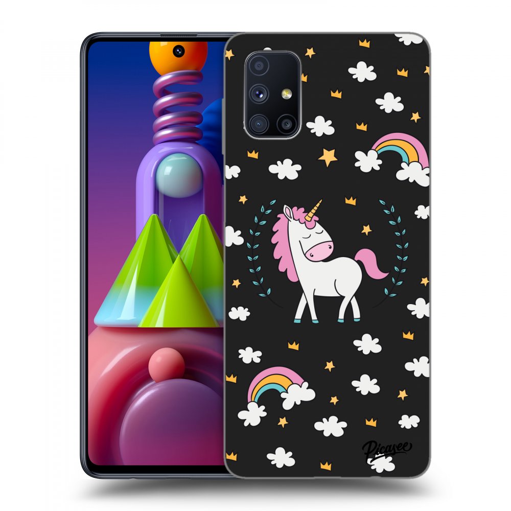 Picasee Samsung Galaxy M51 M515F Hülle - Schwarzes Silikon - Unicorn star heaven