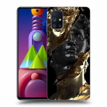 Picasee Samsung Galaxy M51 M515F Hülle - Schwarzes Silikon - Gold - Black