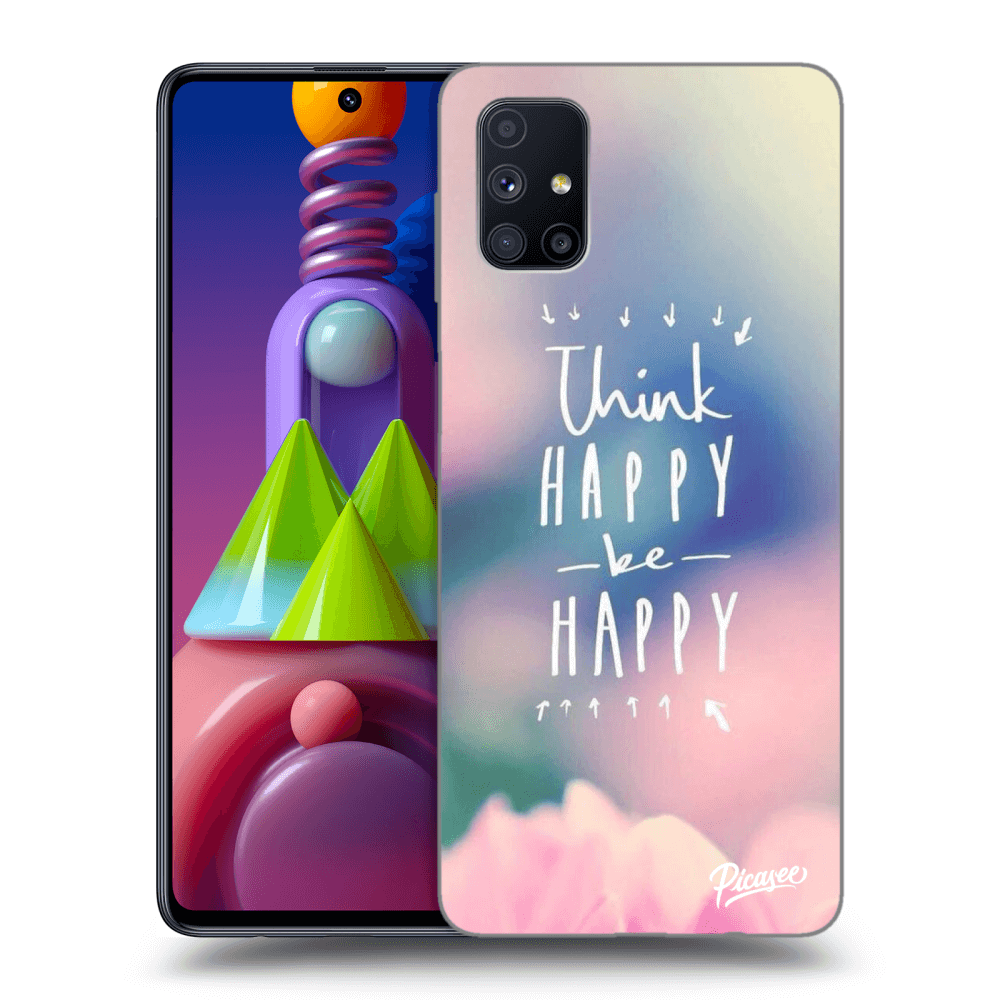 Picasee Samsung Galaxy M51 M515F Hülle - Transparentes Silikon - Think happy be happy