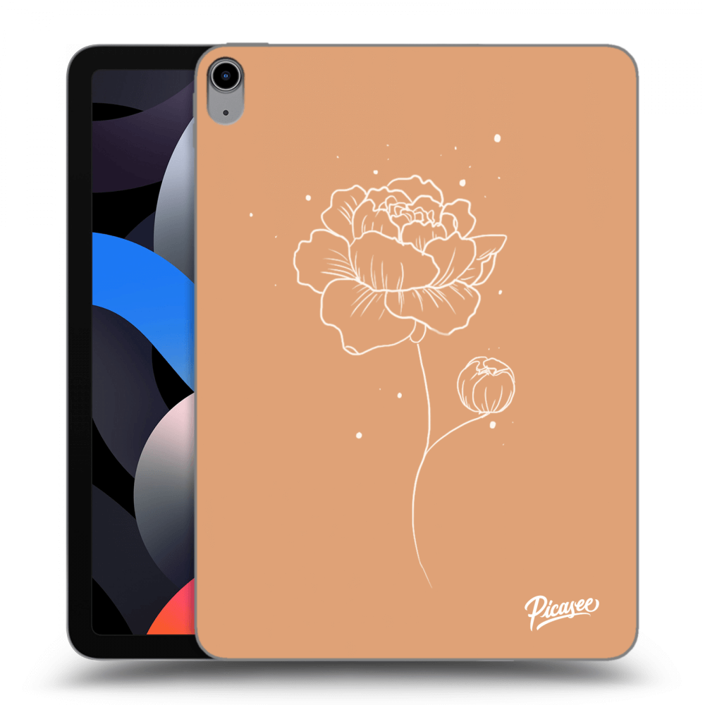 Picasee Schwarze Silikonhülle für Apple iPad Air 4 10.9" 2020 - Peonies
