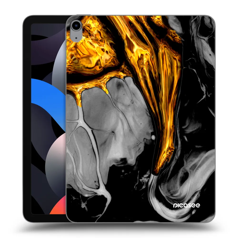Picasee transparente Silikonhülle für Apple iPad Air 4 10.9" 2020 - Black Gold