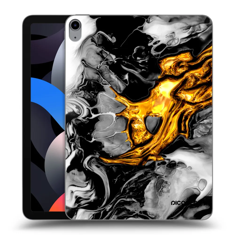 Picasee transparente Silikonhülle für Apple iPad Air 4 10.9" 2020 - Black Gold 2