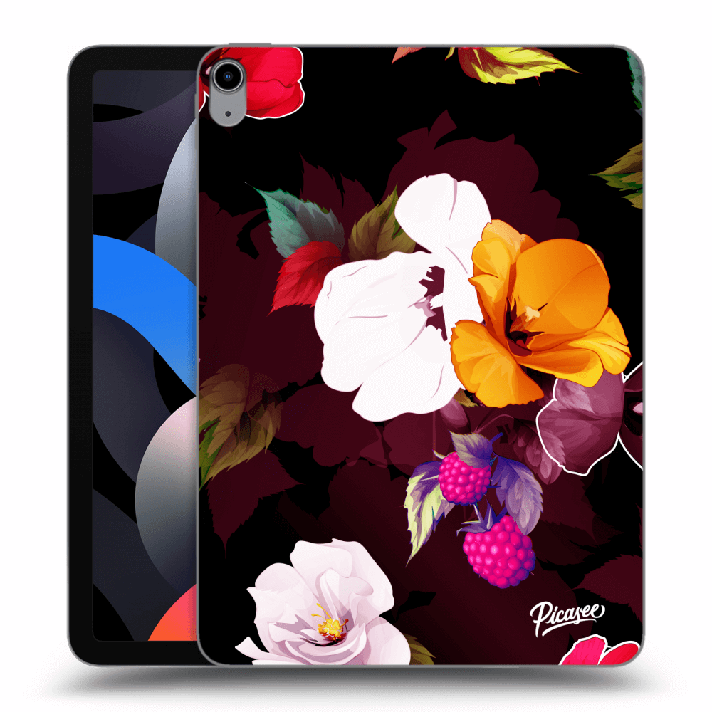 Picasee transparente Silikonhülle für Apple iPad Air 4 10.9" 2020 - Flowers and Berries