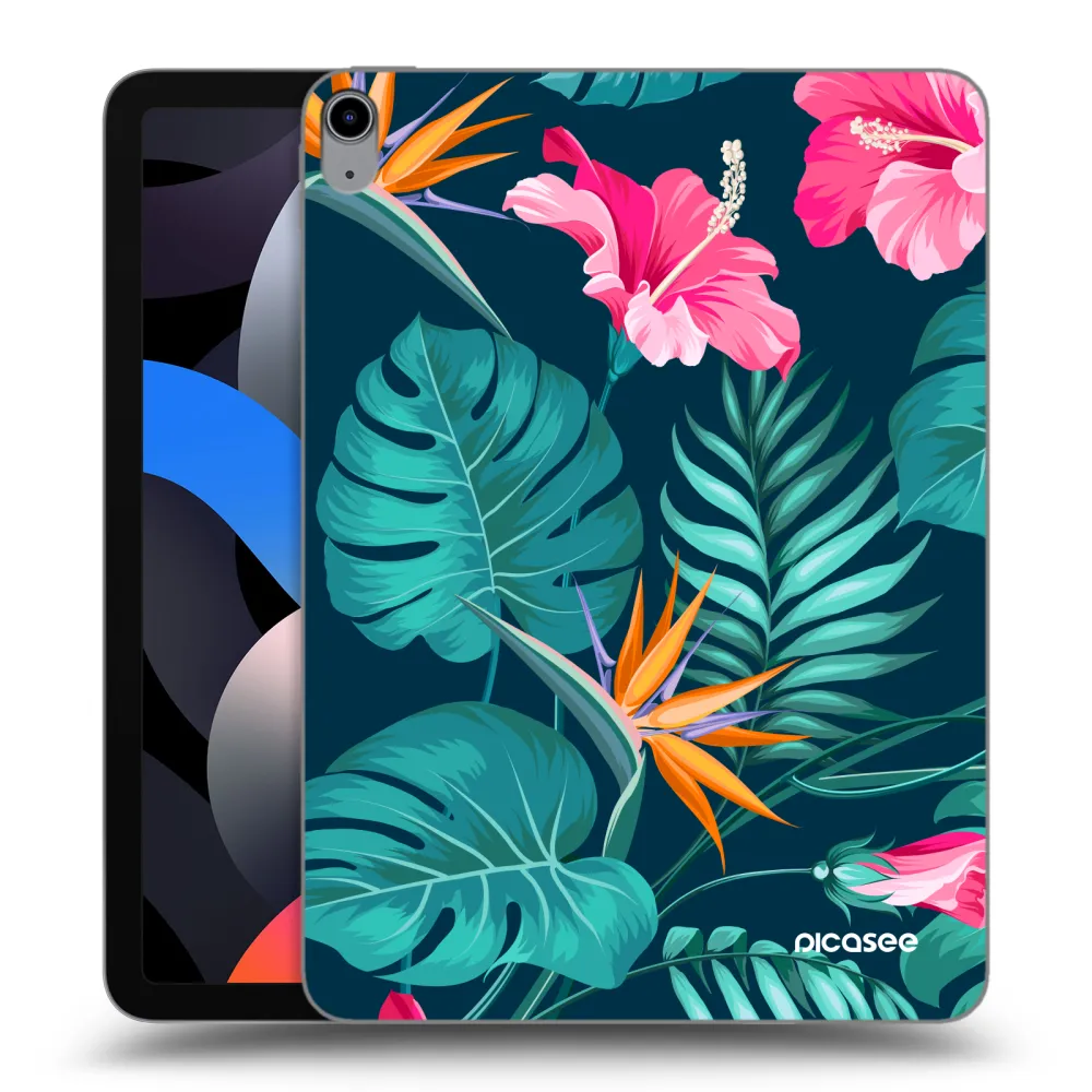 Picasee transparente Silikonhülle für Apple iPad Air 4 10.9" 2020 - Pink Monstera