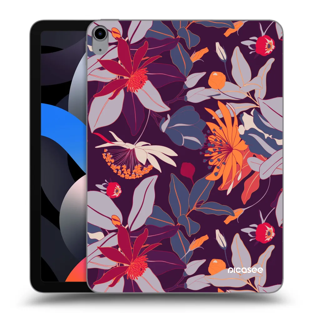 Picasee transparente Silikonhülle für Apple iPad Air 4 10.9" 2020 - Purple Leaf
