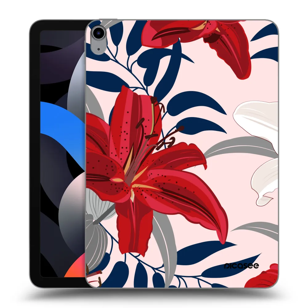 Picasee transparente Silikonhülle für Apple iPad Air 4 10.9" 2020 - Red Lily
