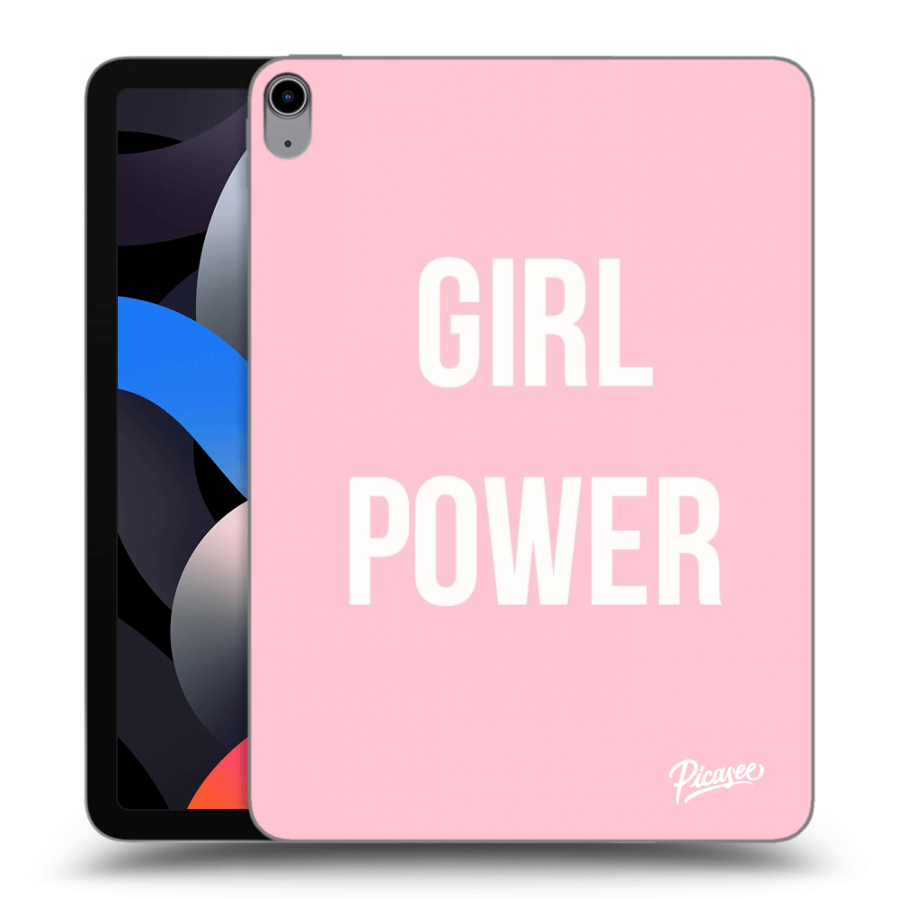 Picasee Schwarze Silikonhülle für Apple iPad Air 4 10.9" 2020 - Girl power