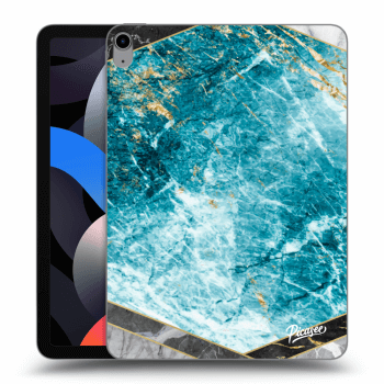 Picasee transparente Silikonhülle für Apple iPad Air 4 10.9" 2020 - Blue geometry