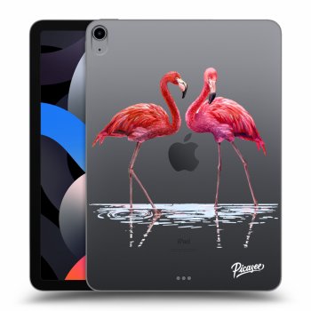 Picasee transparente Silikonhülle für Apple iPad Air 4 10.9" 2020 - Flamingos couple