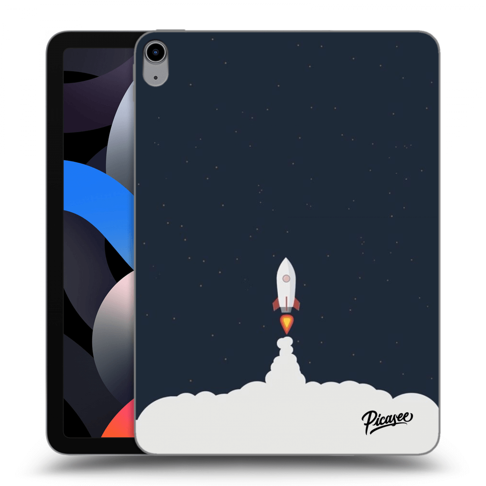 Picasee Schwarze Silikonhülle für Apple iPad Air 4 10.9" 2020 - Astronaut 2
